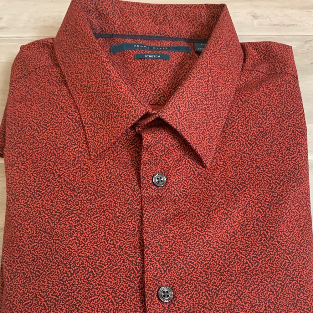 Perry Ellis Total Stretch Short Sleeve Dress Shirt